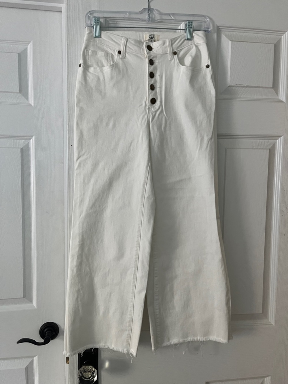 Easel White High-Rise Wide-Leg Button-Fly Jeans